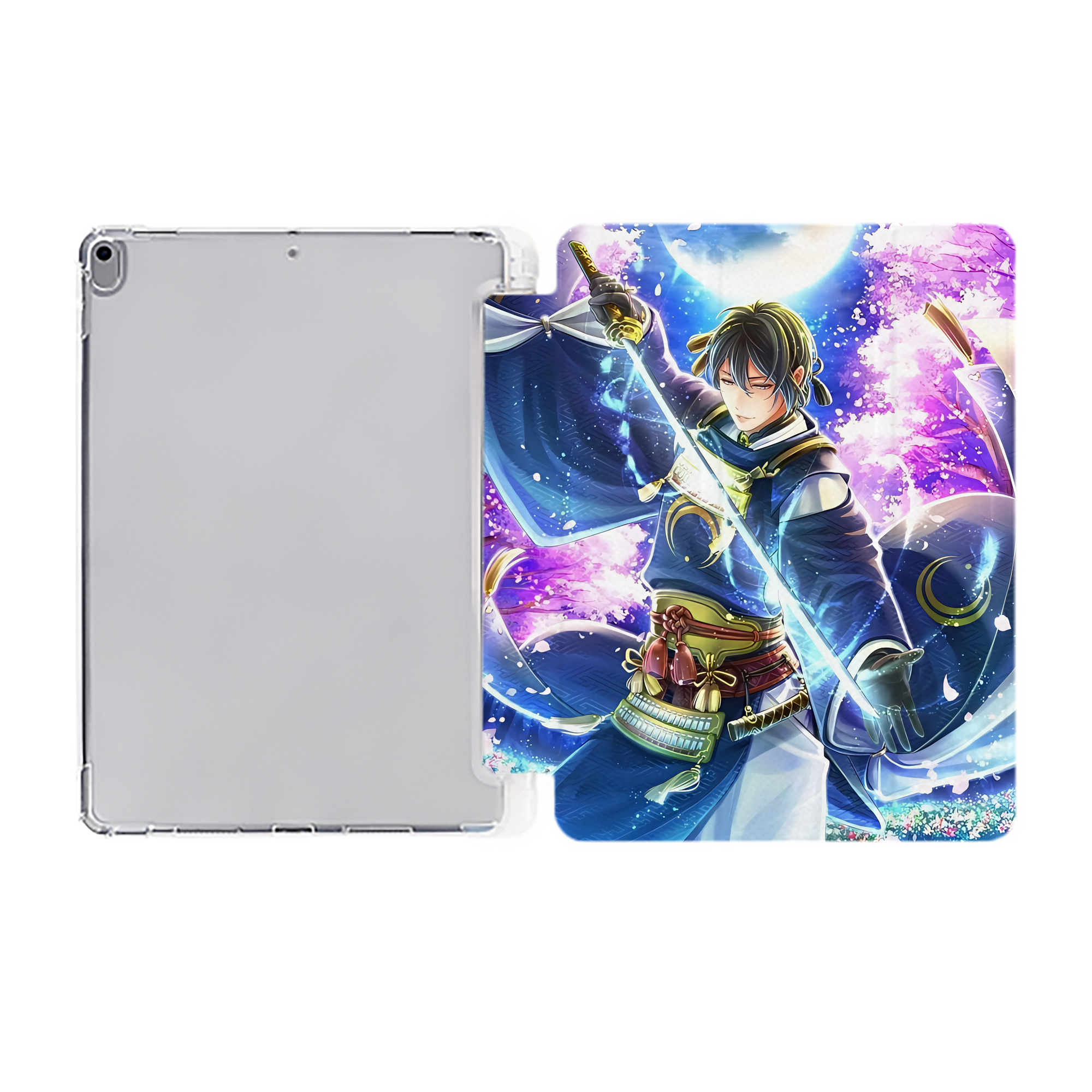 （画像用） 刀剣乱舞 Touken Ranbu IPad ケース ペン収納付き 三つ折りスタンド PUレザー×シリコン 対応機種9.5/10.5/10.9インチ